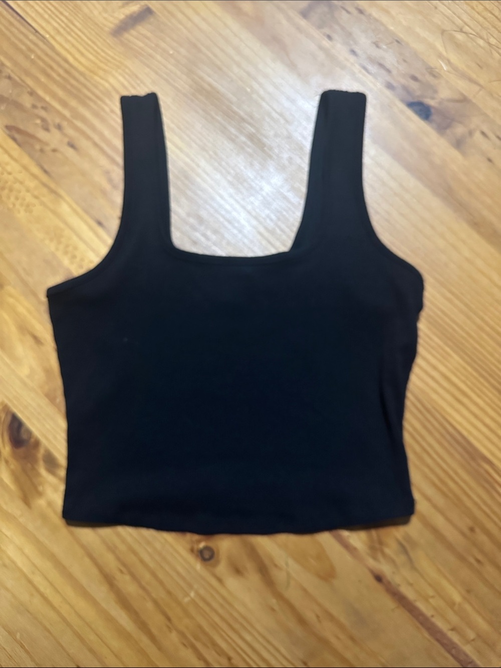 Bozzolo Black Square-Neck Crop Top